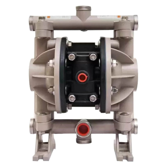 Front view of Air Operated Double Diaphragm Pump 1/2 inch Inlet/Outlet Pneumatic Waste Oil Transfer Pump for Chemical DN15 15GPM Dual Diaphram Teflon byPolypropylene115 PSI