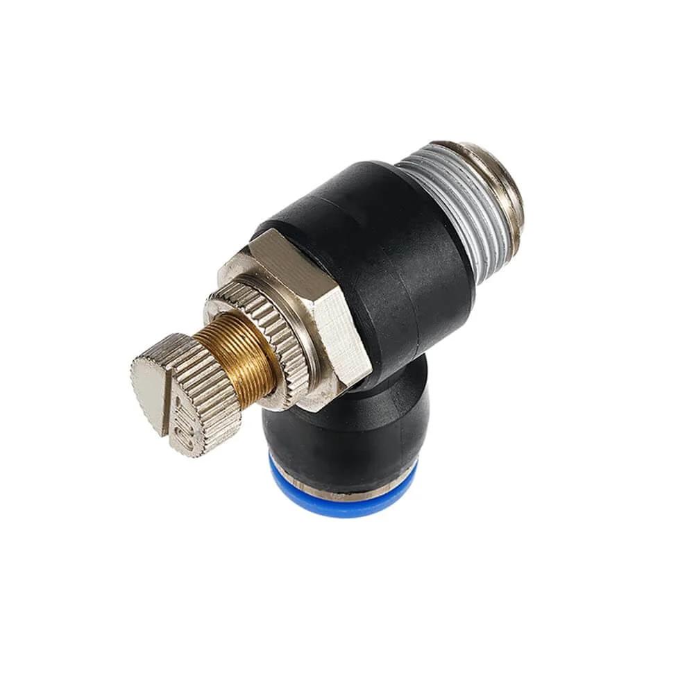 1PCS Pneumatic quick connect connector air speed regulating valve Accelerator valve,SL12-01 in black and brass fitting