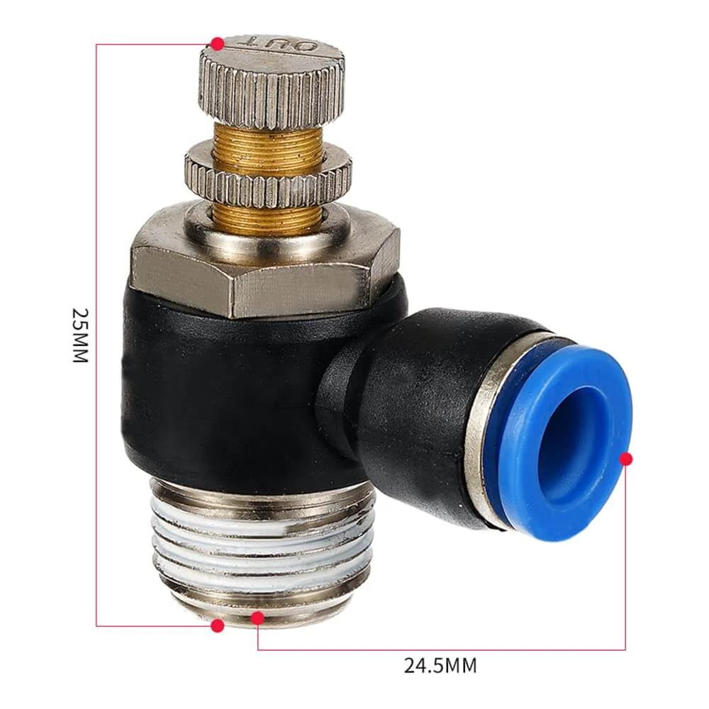 1PCS Pneumatic quick connect connector air speed regulating valve Accelerator valve,SL12-01 with brass/plastic fittings