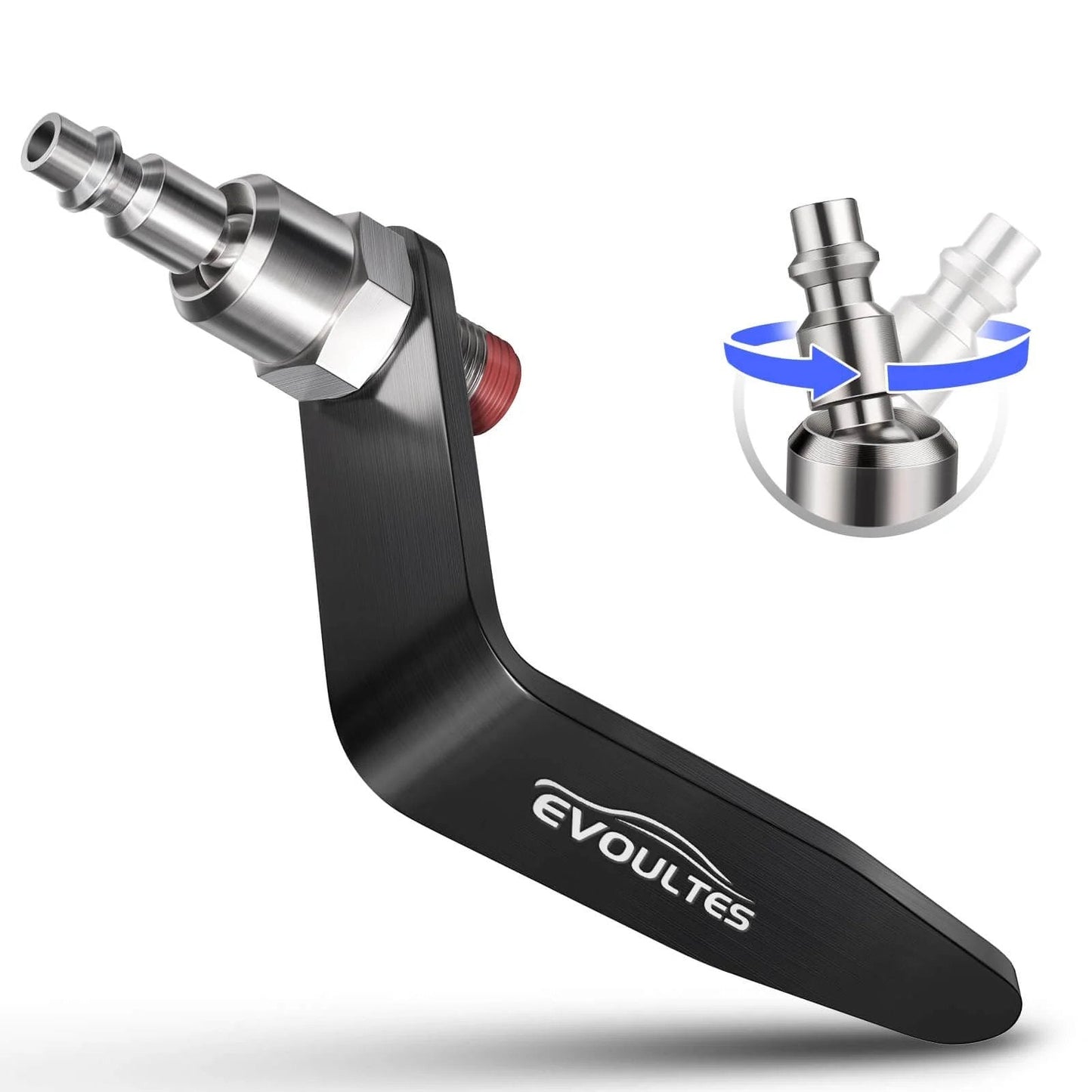 Pneumatic Tool Rafter Hook Hanger with 1/4 Inch & 360° Swivel Air Fitting, Lightweight Aluminum Air Tool Organizer Holder