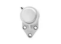 Front view of 1-1/4 in Narrow Set-Screw 3-Bolt Flange Single-Row Ball Bearing with polymer housing, contact seal, relubricatable