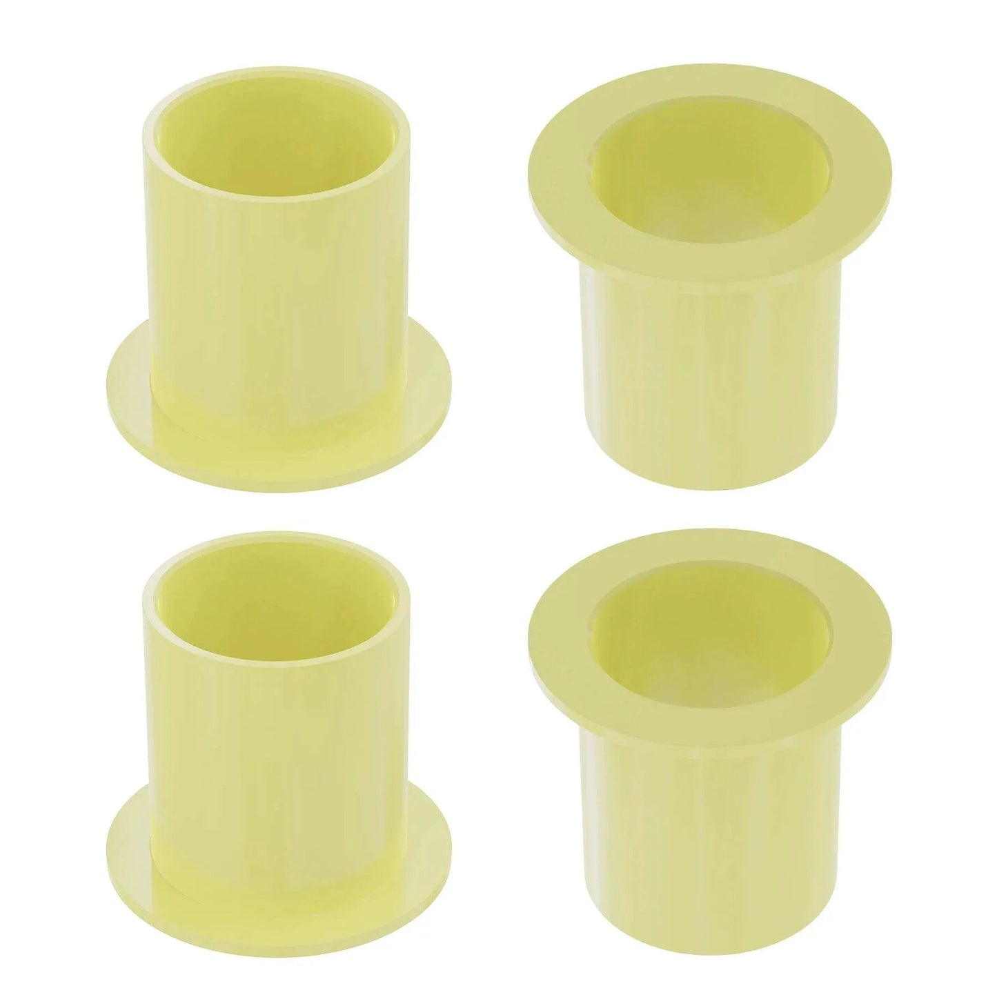 4 Pcs POM Flanged Sleeve Bearings 14mm ID 16mm OD 17mm Length With 22mm Flange Oilless Self Lubricating Yellow Bushing