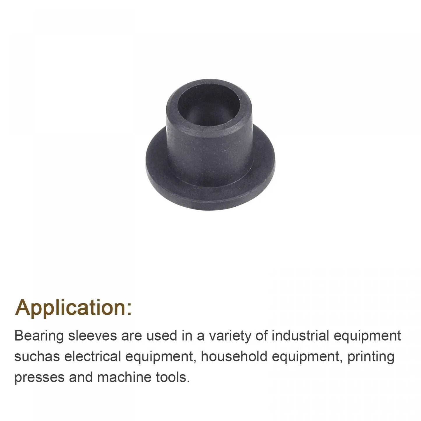 Flanged Sleeve Bearings 5mm Bore 7mm OD 7mm Length POM Self Lubricating Wrapped Oilless Bushings in black, single piece