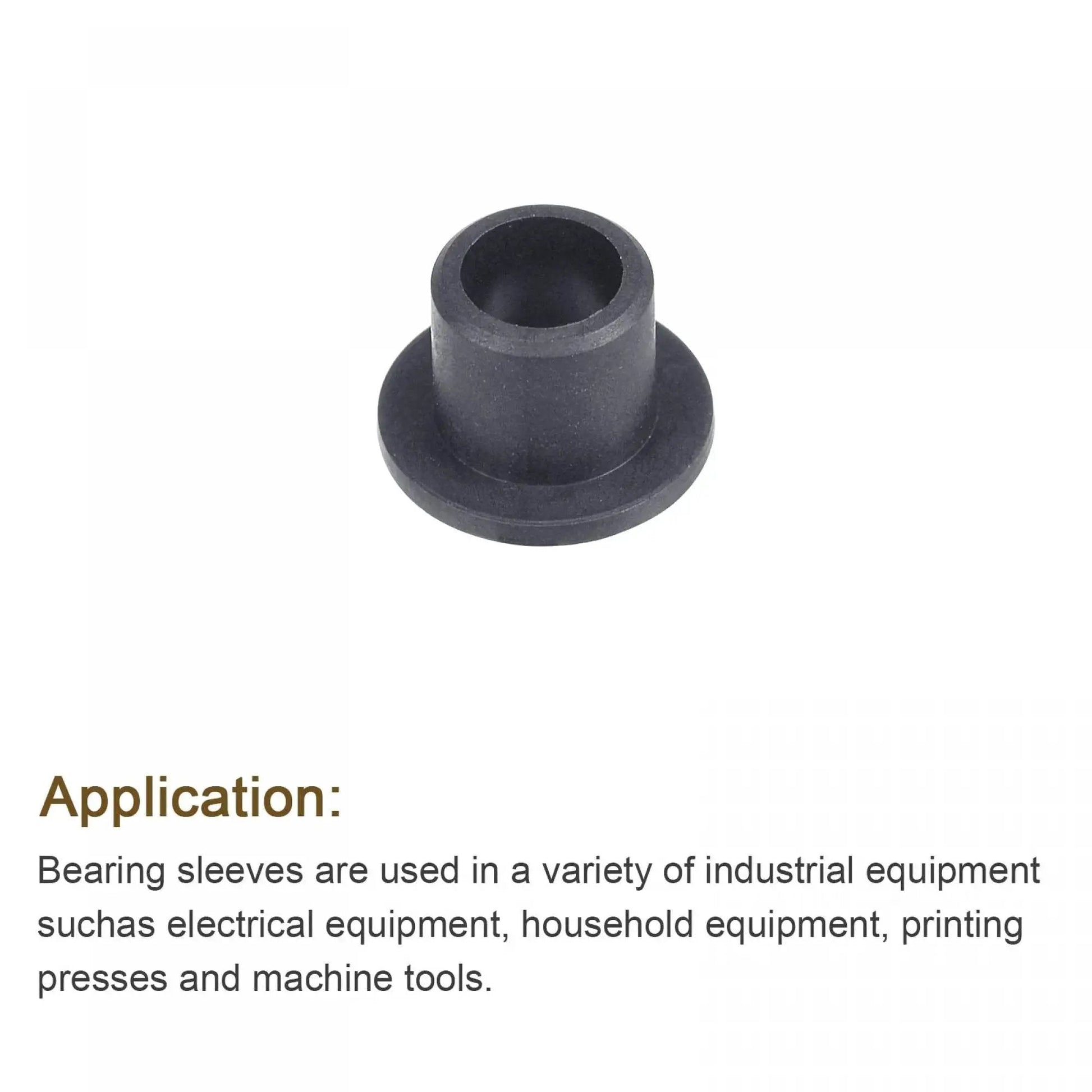 Flanged Sleeve Bearings 5mm Bore 7mm OD 7mm Length POM Self Lubricating Wrapped Oilless Bushings in black, single piece