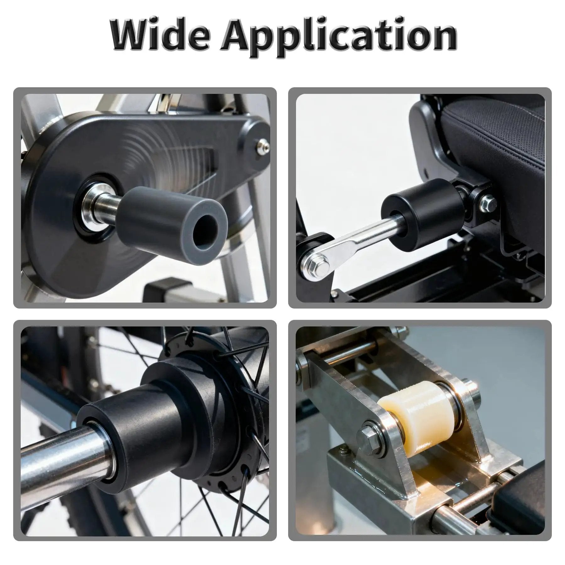 Wide application of Set Of 4 POM Flanged Sleeve Bearings 8mm ID x 10mm OD x 7mm Length With 15mm Flange Diameter Self Lubricating Oilless Bushings For Shafts In Equipment And Machinery Black Durable Low Maintenance Precision Fit