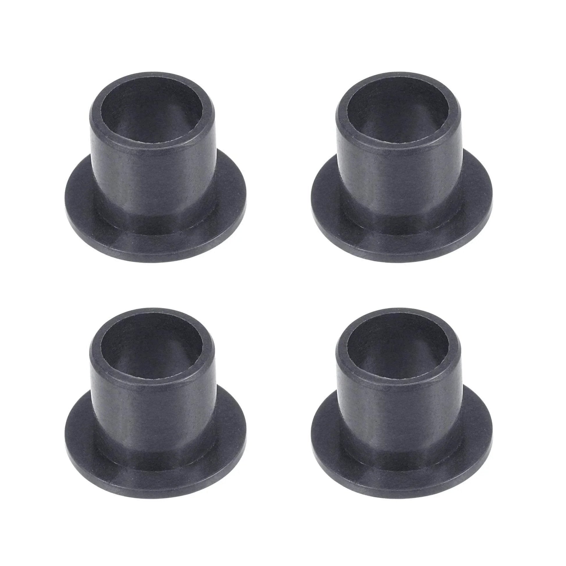 Flanged Sleeve Bearing Set With 8mm Bore 10mm Outer Diameter And 10mm Length POM Self Lubricating Oil Free Bushings In Black Pack Of 4
