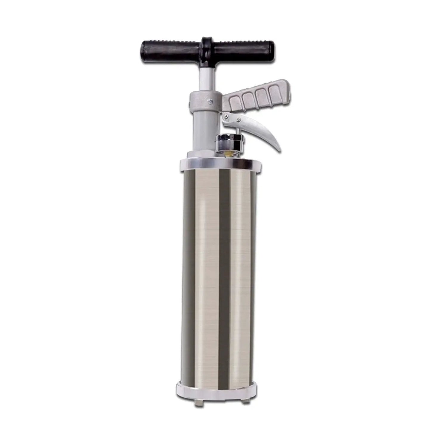 Portable High Pressure Kinetic Toilet Plunger Air Blaster Pump for clogged toilets and drains, silver cylinder design