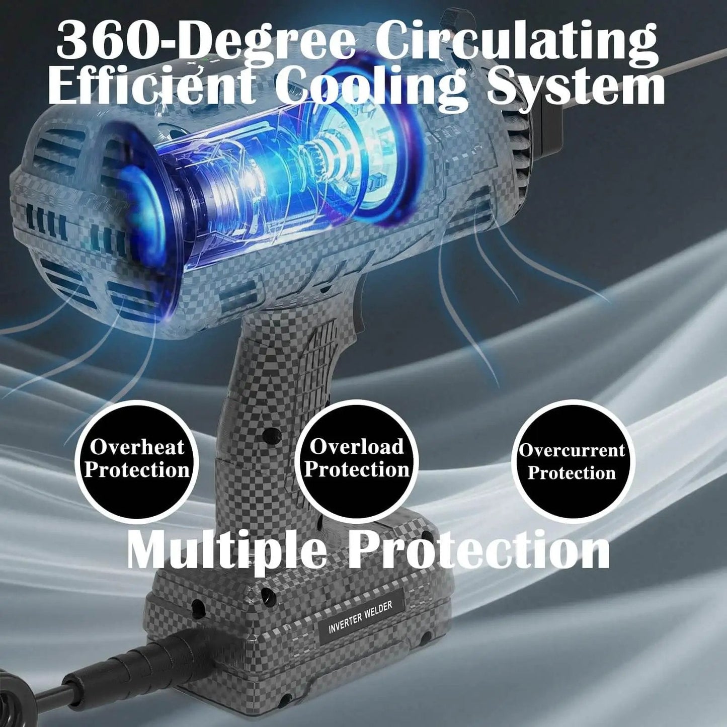 Cooling system of Portable 140A 110V IGBT Inverter Handheld Welder with Hot Start Arc Force Anti Stick and Base Stand