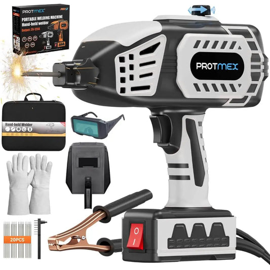 Portable 110V Handheld IGBT Inverter Welder For Home DIY Projects With 5 Adjustable Current Settings Includes 20 Welding Rods ARC Gun Bundled Accessories