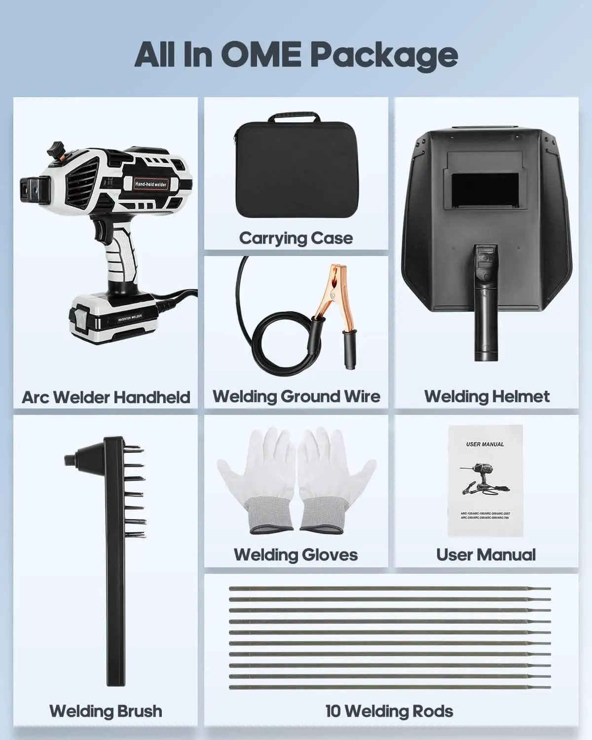 Portable Handheld Welder Inverter 110V With IGBT Tech Beast Mode Adjustable 20 To 120 Amp Arc Welder set with accessories