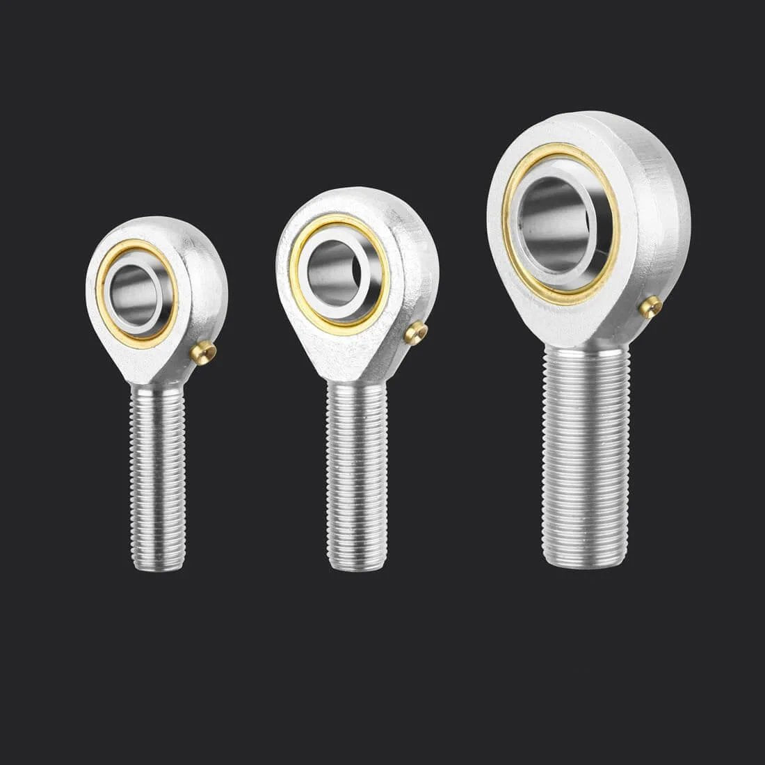 POSB5L rod end bearing kit, 5/16 inch bore, left hand male thread, self-lubricating heim joint rod ends in forged steel, 3 sizes