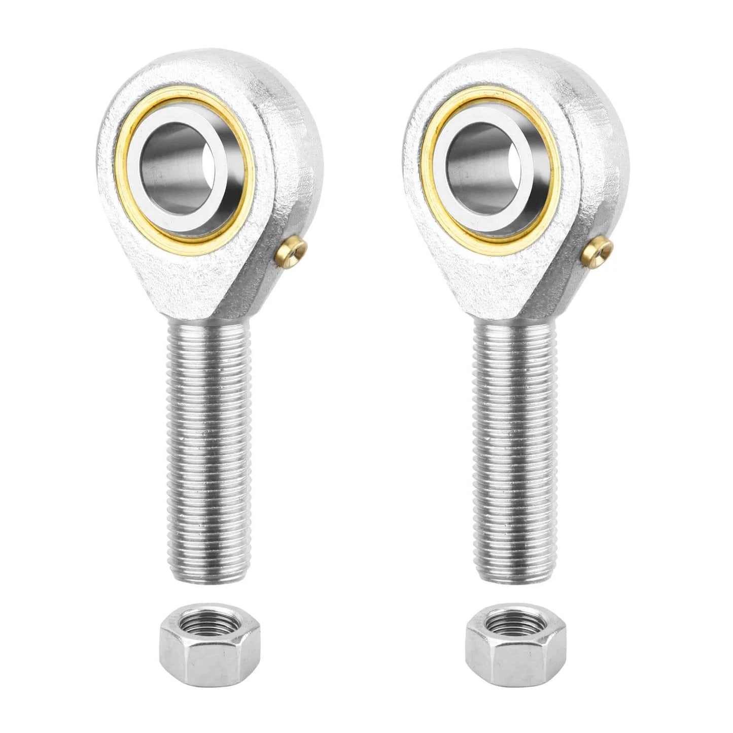 POSB8 Rod End Bearing with 1/2 Inch Bore and 1/2-20 Right Hand Thread, Self Lubricating Male Heim Joint Rod Ends with Jam Nuts, 2pcs