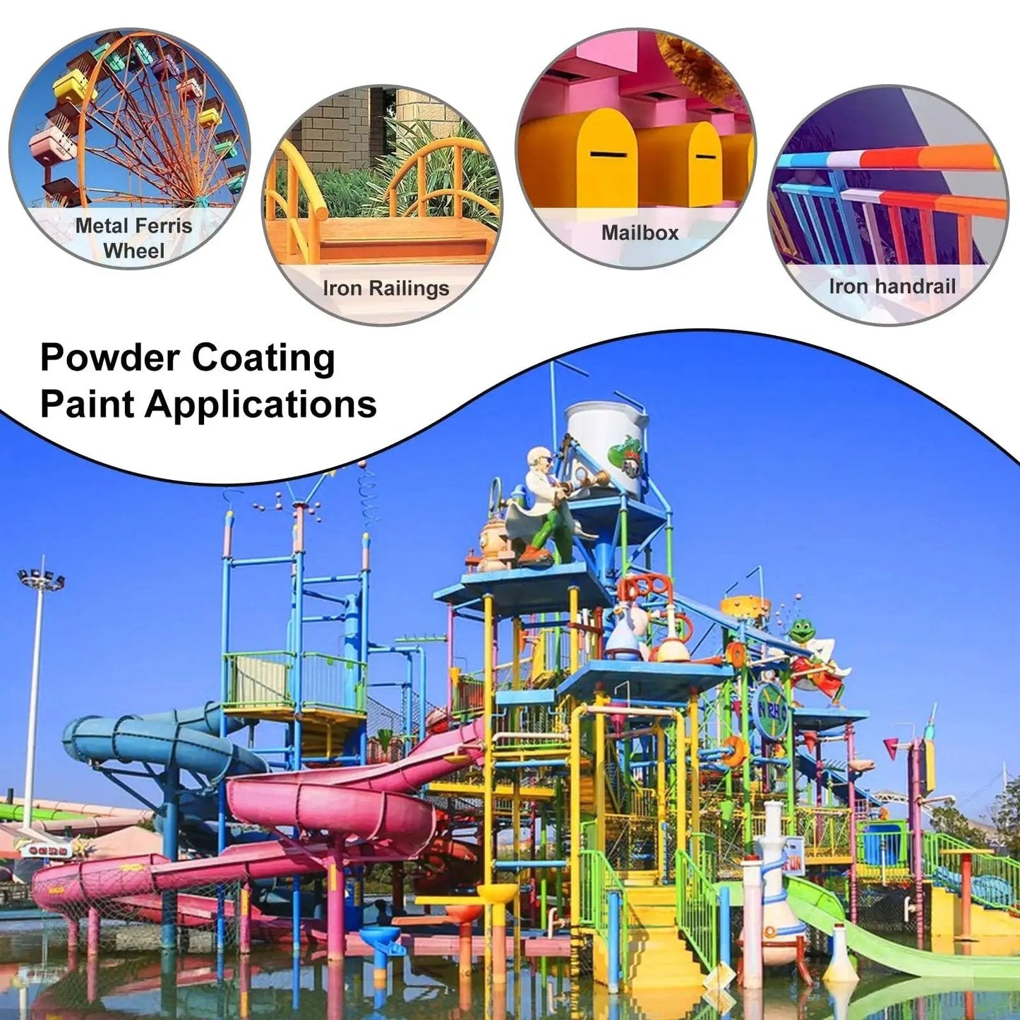 Sky Blue Powder Coating Paint For Metal Surfaces And Steel Structures 32 Oz Used On Playground Equipment