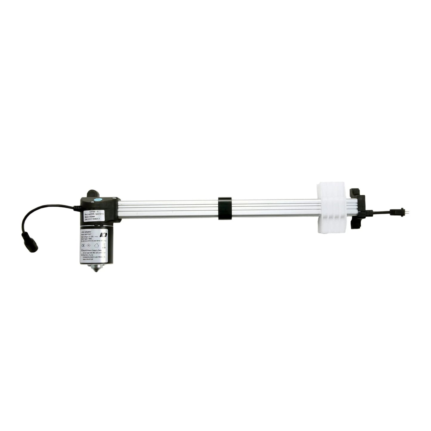 Power Recliner Linear Actuator KDPT007-10 Direct Fit Replacement For KDPT005-2 Replaces Kaidi Motor, side view with connectors.