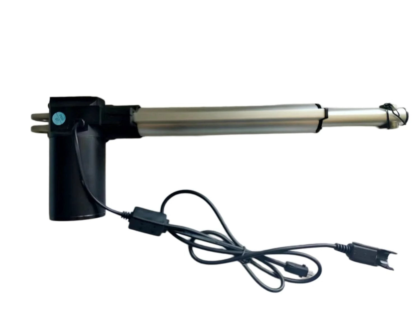 Power Recliner Motor Replacement With Cord Model KDFSJ 403 6 Linear Actuator for Sofa Lift Chair, side view, aluminum, 14.76 inches long.