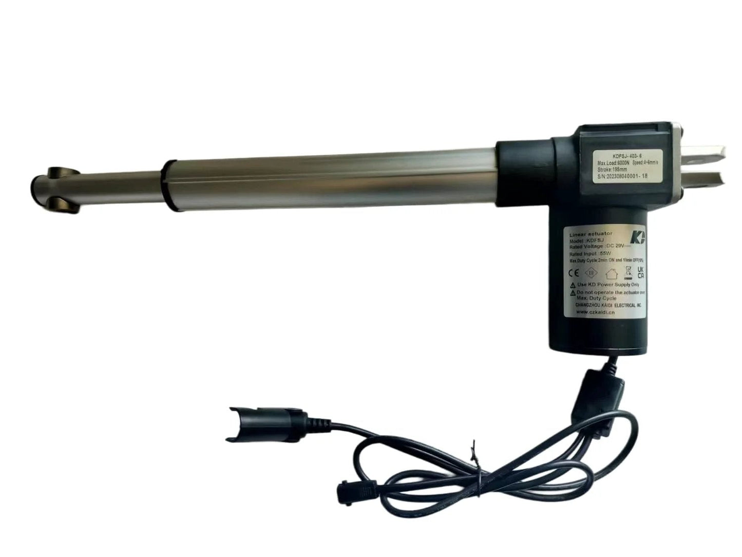 Power Recliner Motor Replacement With Cord Model KDFSJ 403 6 Linear Actuator side view, aluminum 14.76-inch length, DC 29V, quiet lift.
