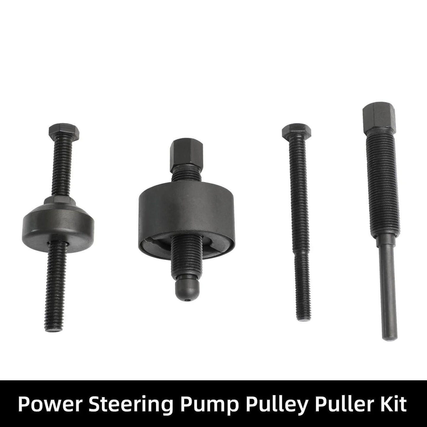 Power Steering Pump Pulley Puller Remove Install Tool Compatible with Ford GM Volkswagen Chrysler Vehicles components displayed