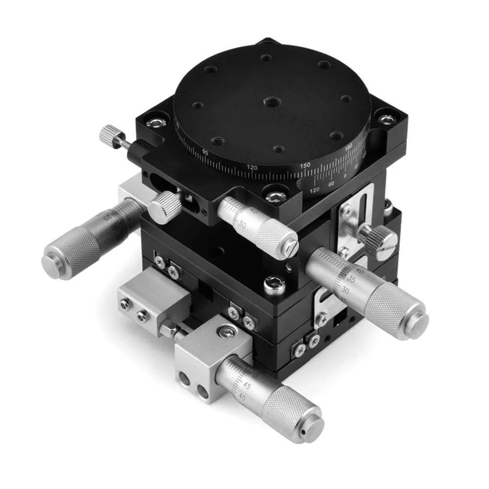 Precision xyzr 4 axis 2.36"x2.36" manual linear positioning stage bearing tuning platform sliding table 60x60mm