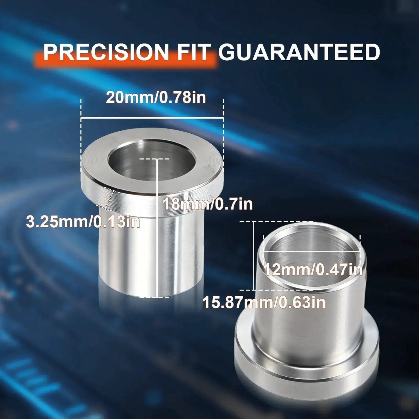2 Pack Five Eighths Inch To Twelve Millimeter Adapter Sleeve Bearing Reducer Bushing For Mini Bike Axle in precision fit view