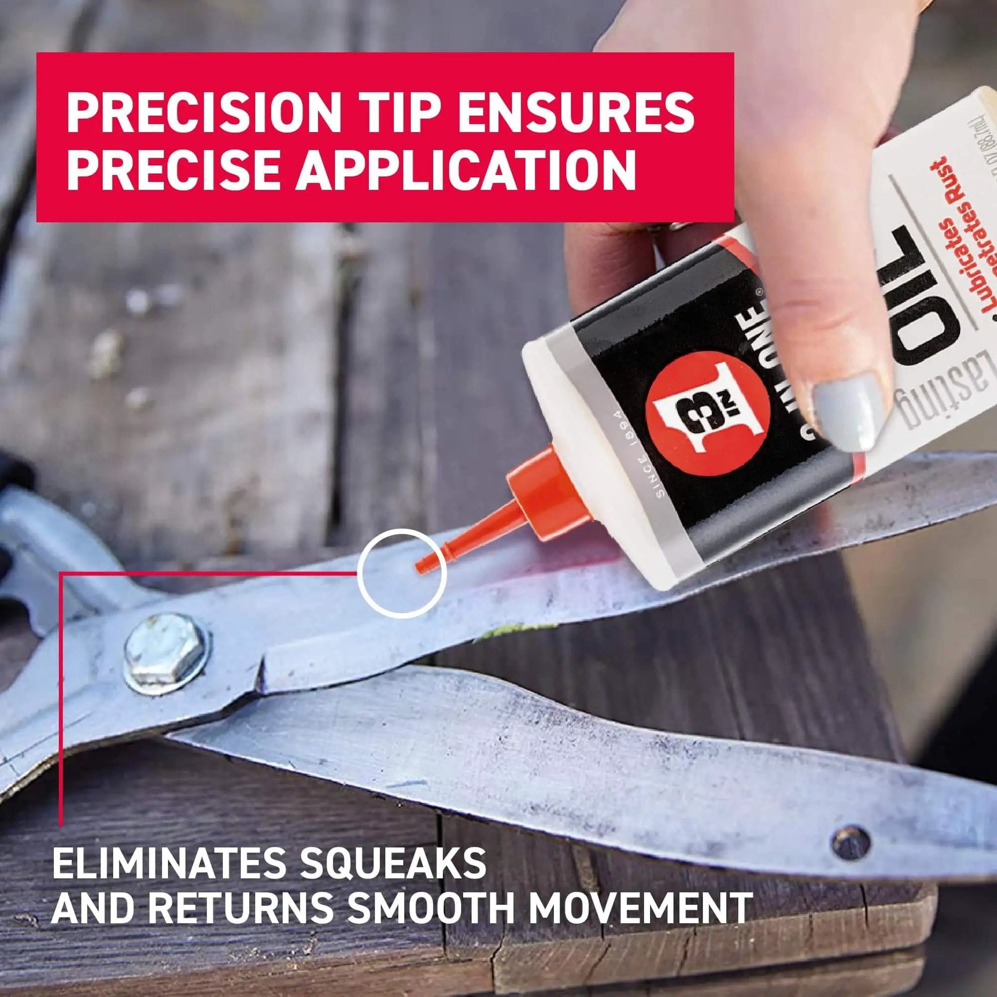 Multi Purpose Oil 3 In One For Lubrication And Cleaning, Rust Protection And Precise Application with no overspray on scissors