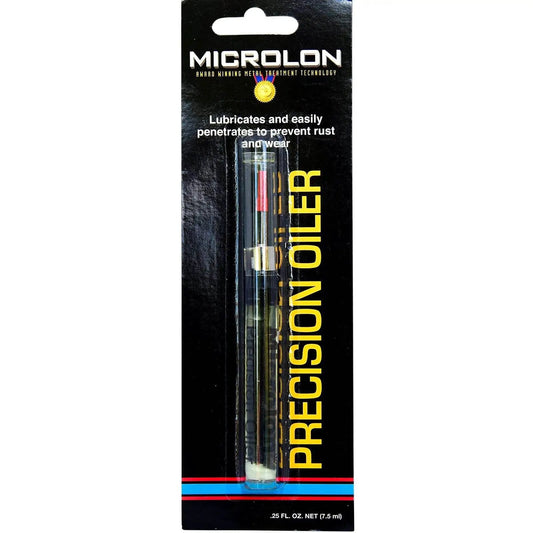 Packaging of Precision Oiler With Pen Point Applicator For Metal To Metal Contacts Great For Crossbows, Fishing Reels And Sewing Machines Premium Lubricant For Smooth Performance And Long Lasting Quiet Operation