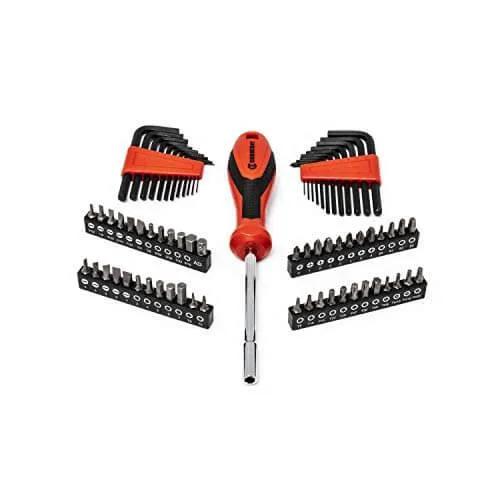 180 Piece Professional Tool Set in Tool Storage Case - CTK180 with hex keys and screwdriver bits