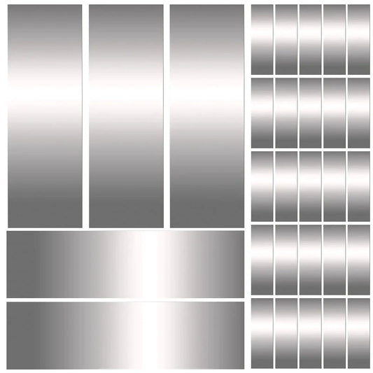 Precision Stainless Steel Shim Stock Assortment 30 Piece Set 2 Inch Width By 6 Inch Length 0.001 To 0.01 Inch Thickness