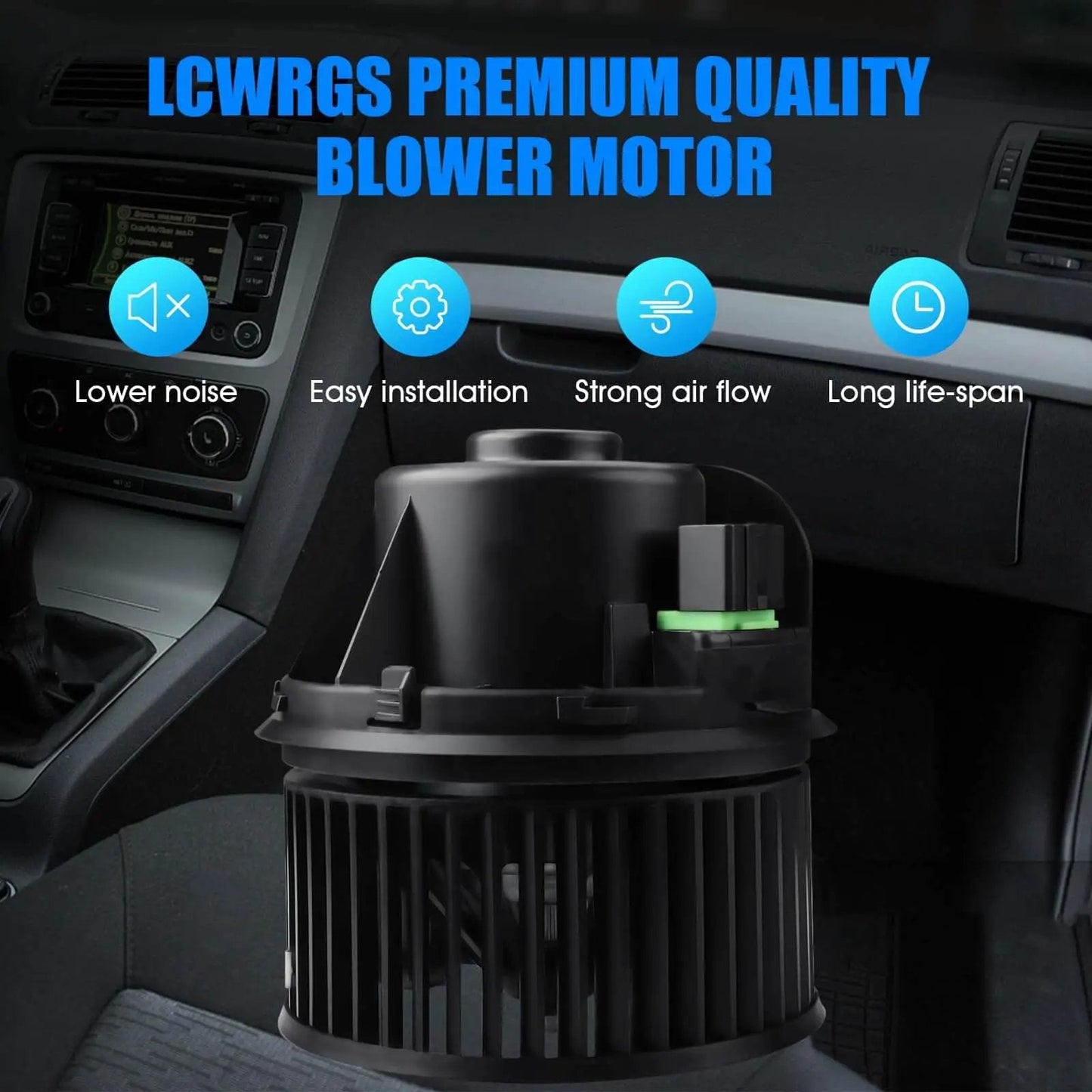 Premium HVAC Blower Motor With Fan for Ford Focus Escape C Max Transit Connect and Lincoln MKC Fits 2012 2019 in car.
