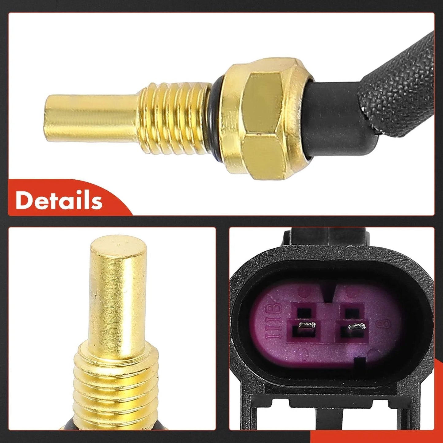 Close-up view of the Premium Replacement Coolant Temperature Sensor For Buick Rainier Chevrolet Colorado Trailblazer GMC Canyon.