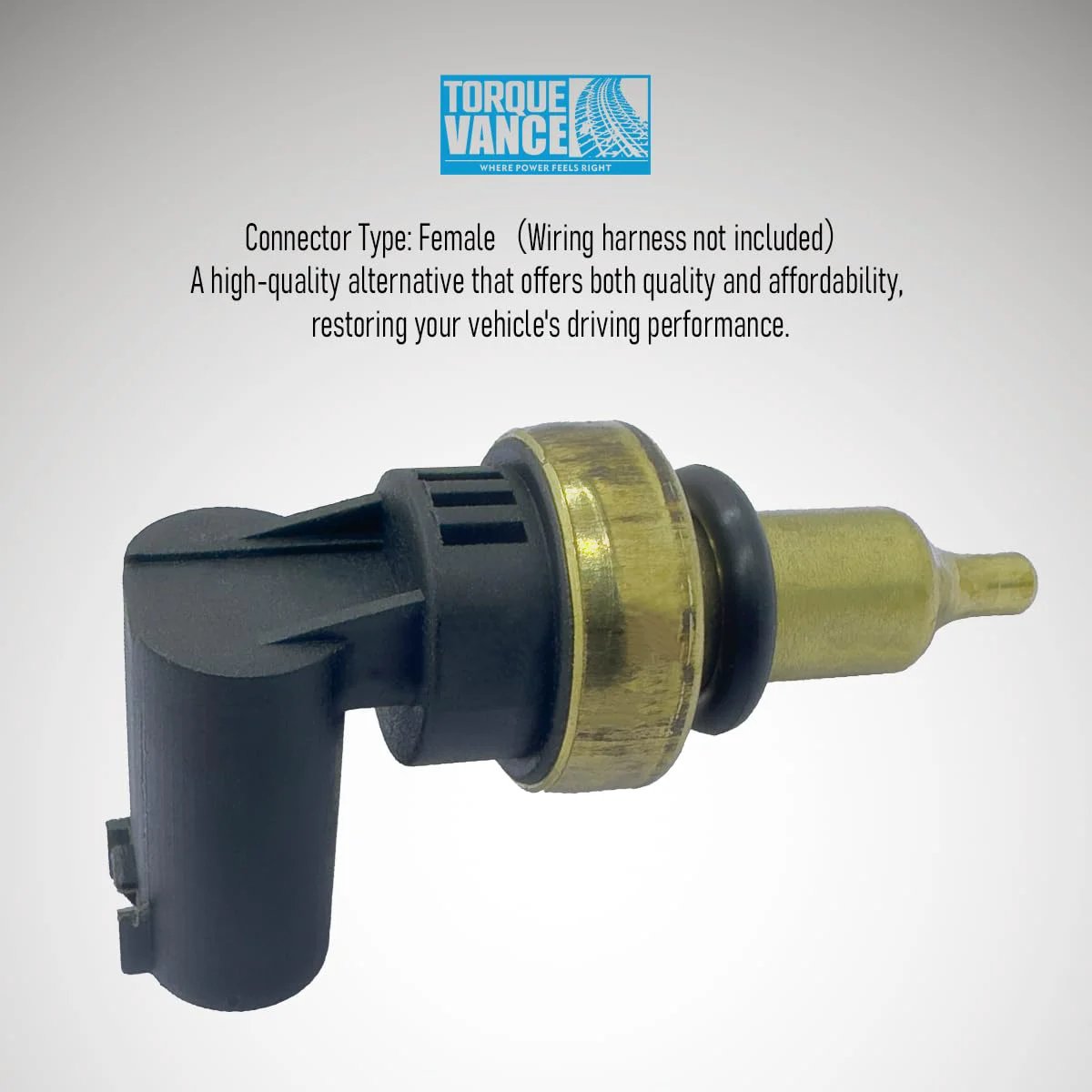 Premium Replacement Coolant Temperature Sensor For Mercedes Benz A Class B Class C Class E Class CLA CLK CLS And More From TorqueVance, close-up view showing connector type.
