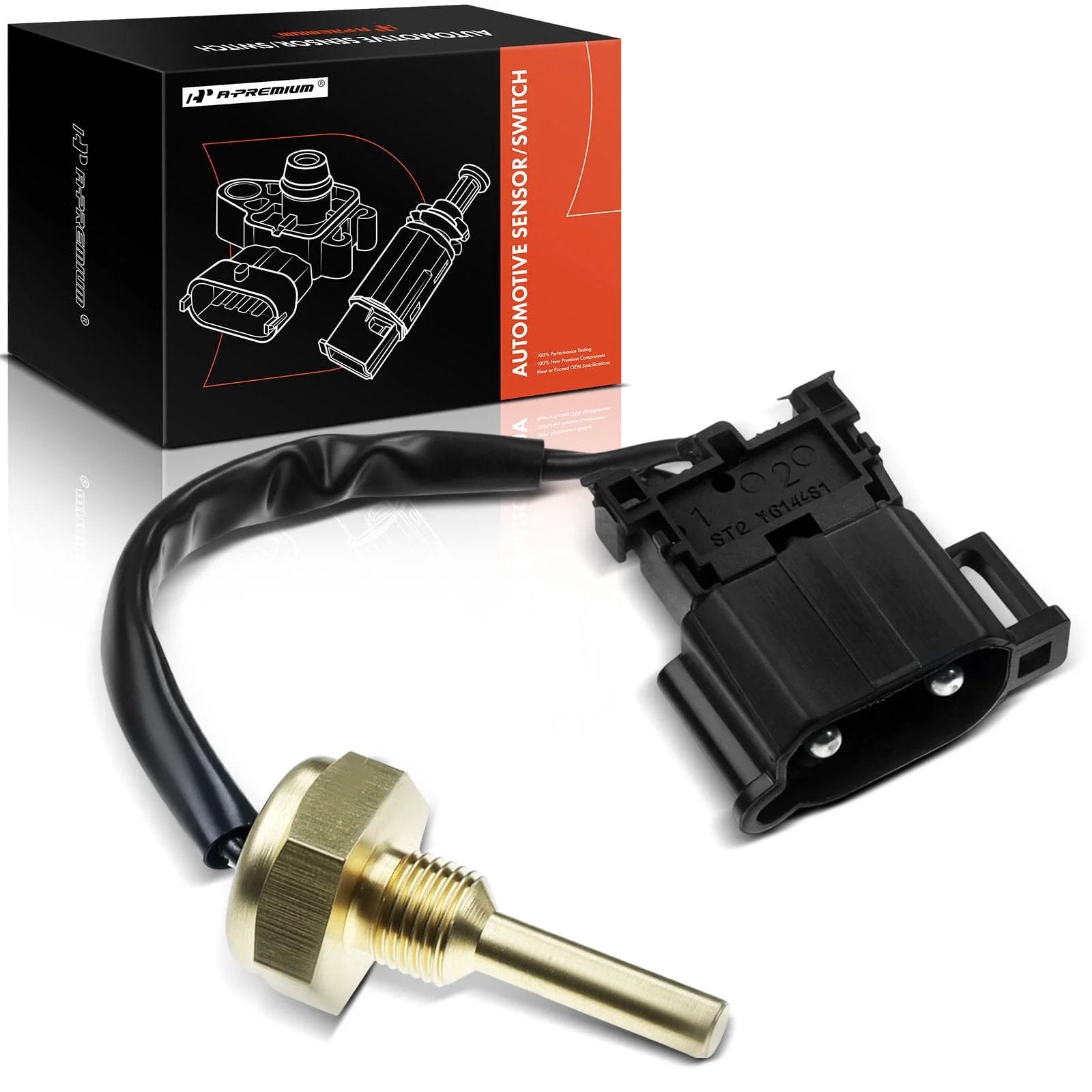 Premium Quality Coolant Temperature Sensor for Volvo Vehicles Including 850 960 1992 1997 C70 S70 S90 V70 V90 1997 1998, showing sensor and connector.