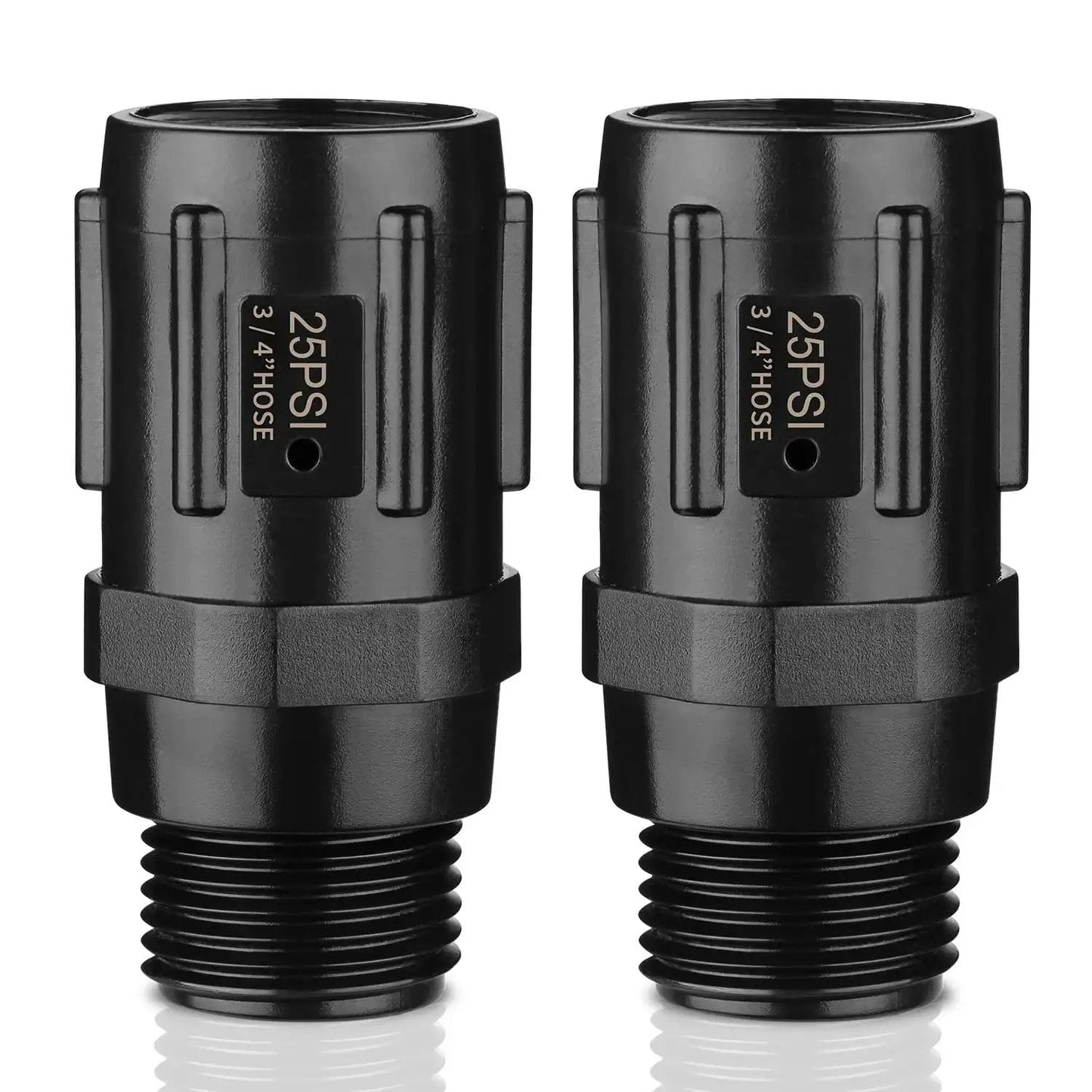 Pressure Regulator 25 PSI Three Quarter Inch FHT to Three Quarter Inch MHT Low Flow Valve for Drip Irrigation Systems Two Pack