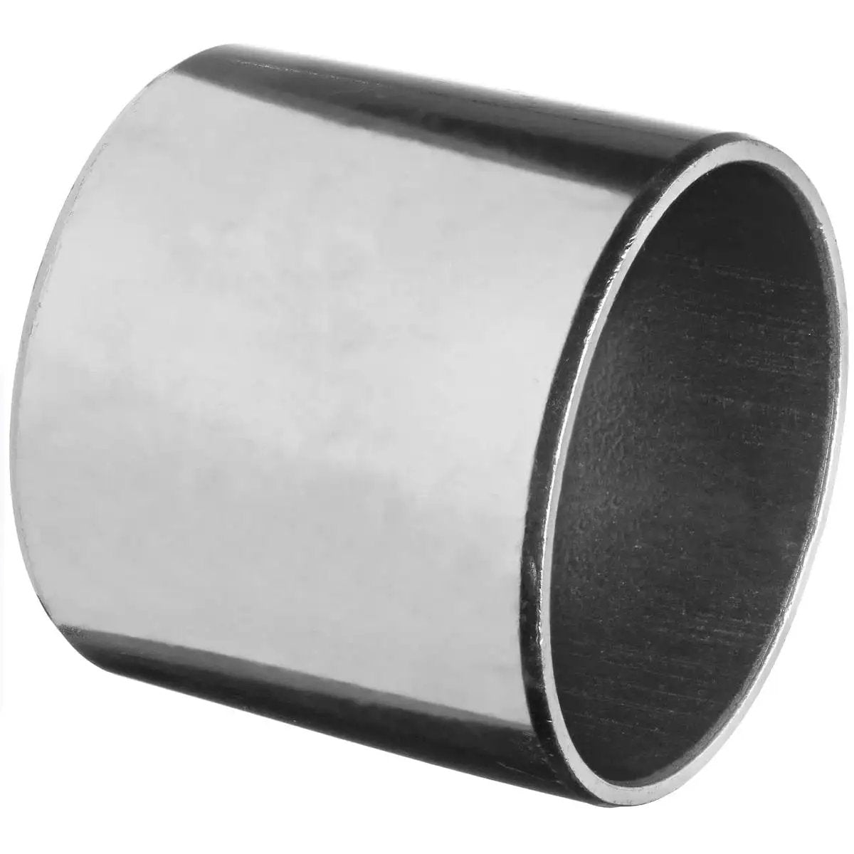 PTFE Lined Steel Sleeve Bearing Cylindrical Bushing Five Sixteenth Inch Inner Diameter Three Eighths Inch Outer Diameter One Half Inch Length For Heavy Load Shafts And Industrial Machinery, showing side view of steel sleeve
