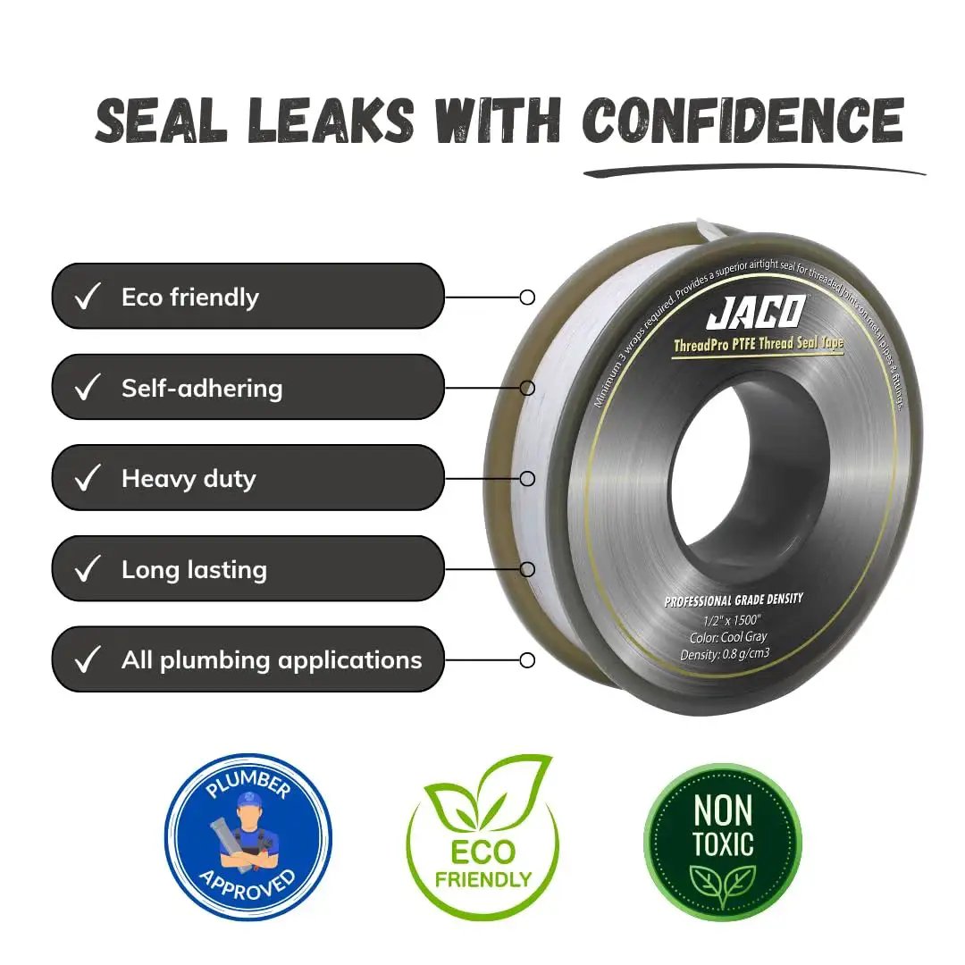 Image of ThreadPro High Density PTFE Thread Seal Tape Mega Roll Half Inch By One Hundred Twenty Five Feet with eco-friendly features.