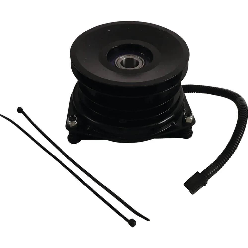 Pto Clutch 1 Inches Id Counter Clockwise By Parts X0918 Am38404 Magtjd3, view of clutch with attached wires and pulleys.