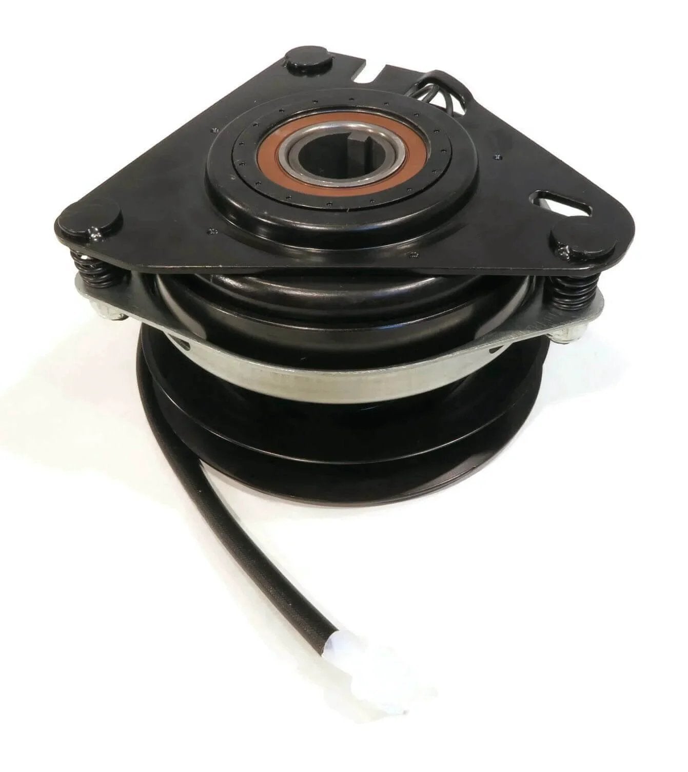 Front view of PTO Clutch CCW for Ogura GT1A-EH01, GT1AEH01, GT1A-EH01V, GT1AEH01V, 53462700 showing pulley and wiring