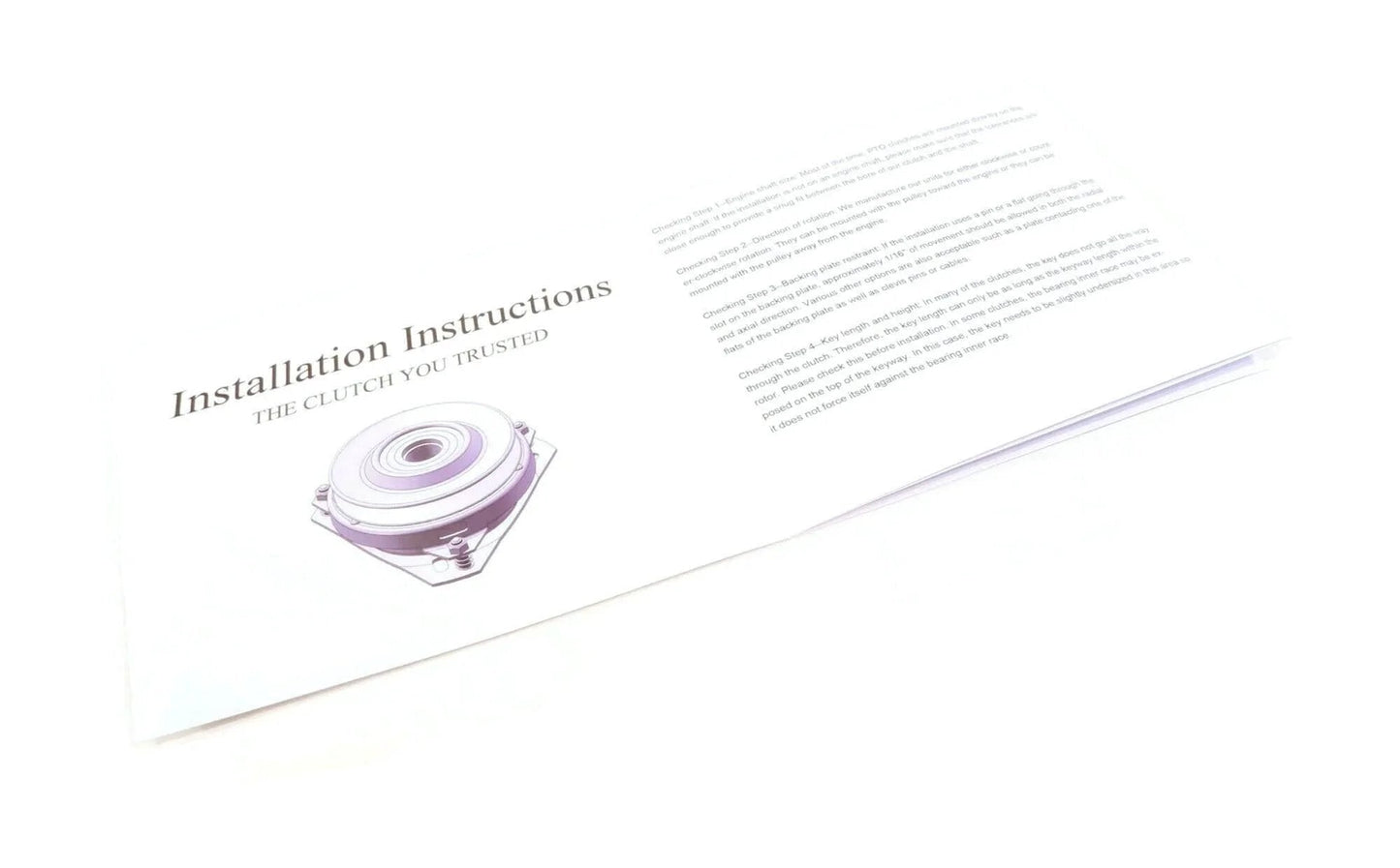 Installation manual for PTO Clutch CCW for Ogura GT1A-EH01, GT1AEH01, GT1A-EH01V, GT1AEH01V, 53462700