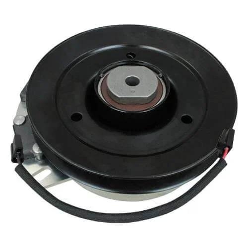 Front view of Replacement for Warner 5218-99 Next-Gen PTO Clutch, circular metal part with black and gray finish, featuring wiring