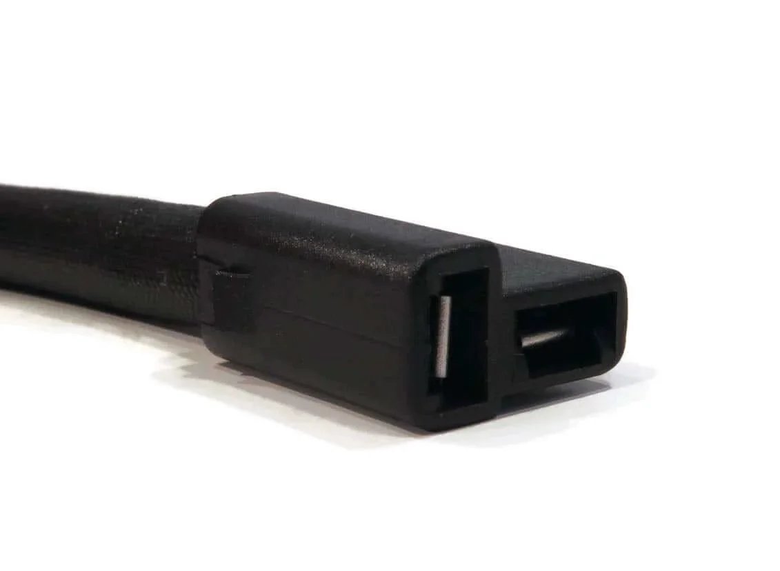Close-up of the wire harness connector for Electric PTO Clutch for Warner 5210-41, 521041, Luper 3S15004, King Cat 232201