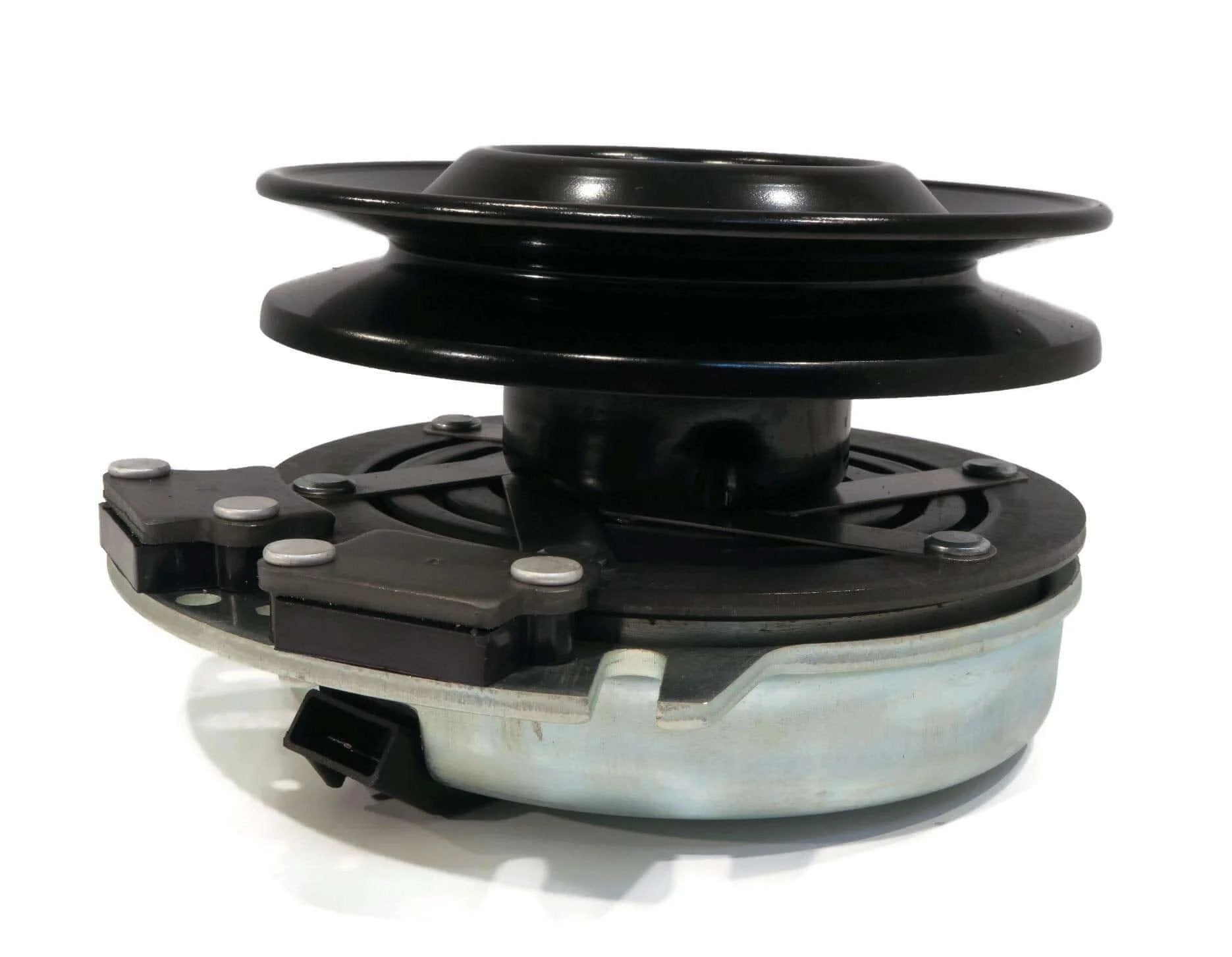 Side view of PTO Clutch & Wire Harness for 2012 Cub Cadet 48 Z-Force S Commercial 53BH5FJB showing metal and plastic components