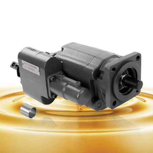 PTO Dump Pump Hydraulic Hydro Cylinder C102 Direct Mount with Air Shift Cylinder on oil surface, 7/8" 13-Tooth Spline Shaft, 49 GPM