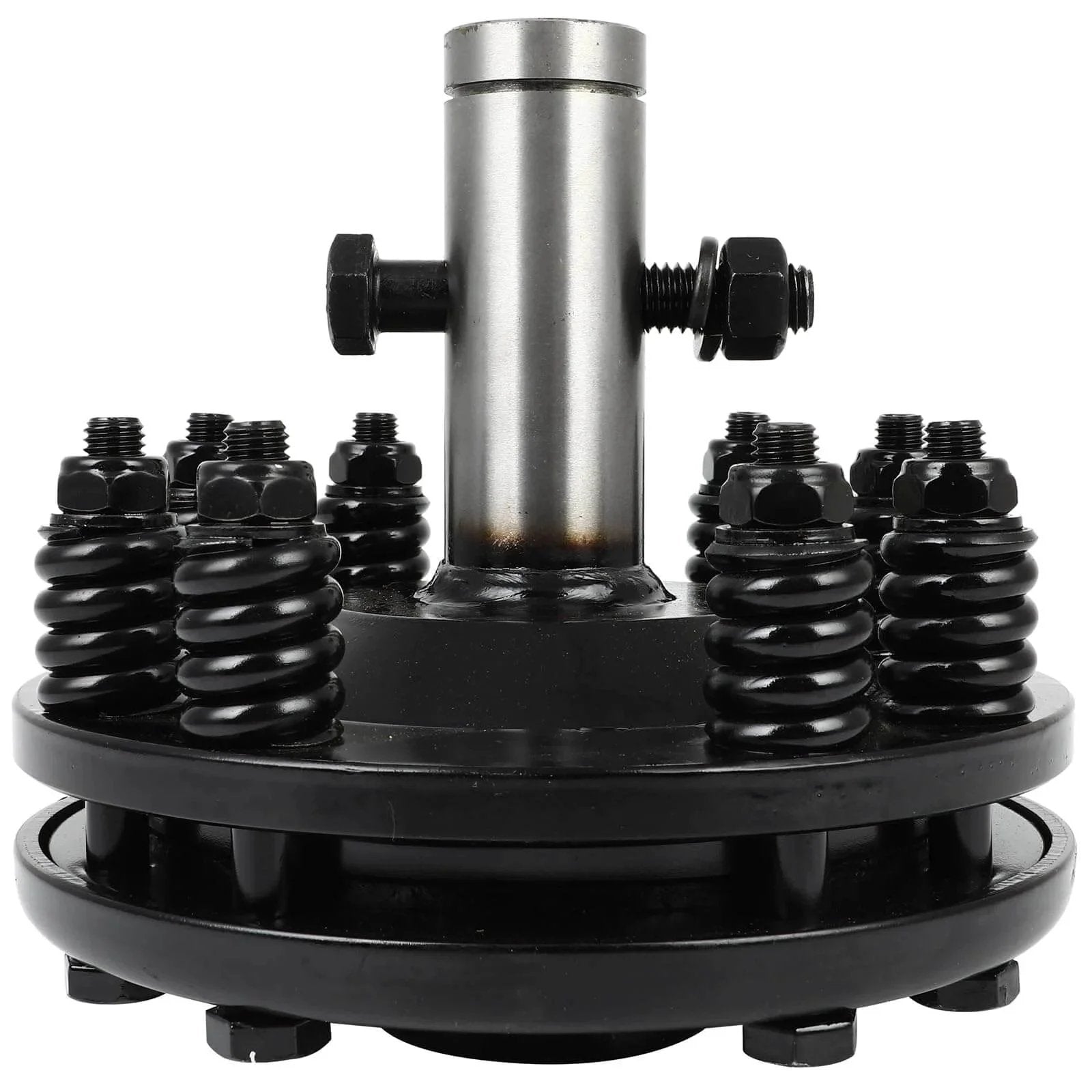 Front view of Black PTO Slip Clutch, ACZCR 1-3/8" Smooth Round Ends Slip Clutch with Adjustable Rotary Cutter for maximum torque 900Nm.