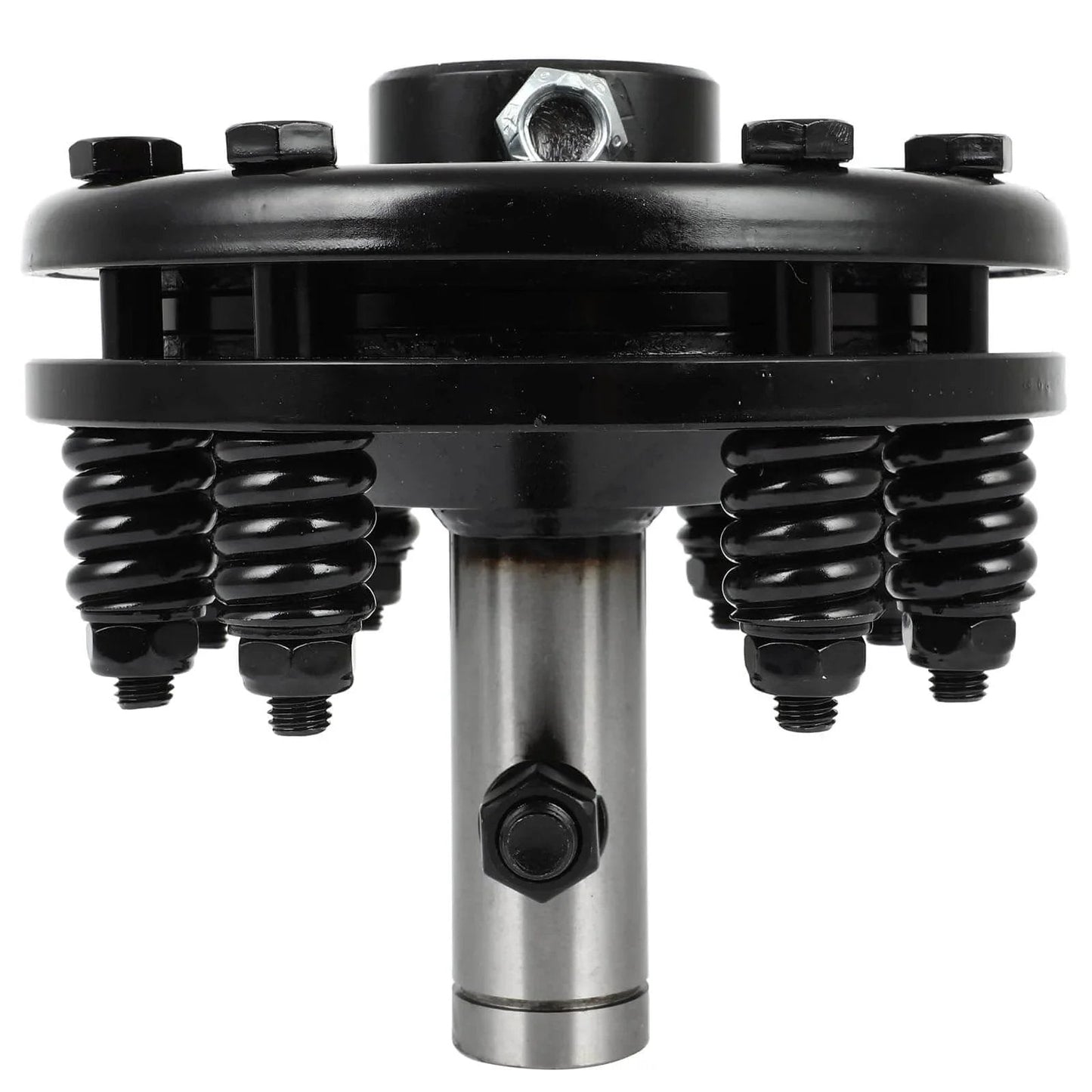 Black PTO Slip Clutch, ACZCR 1-3/8" Smooth Round Ends Slip Clutch, rugged design with springs, suitable for rotary cutter use.