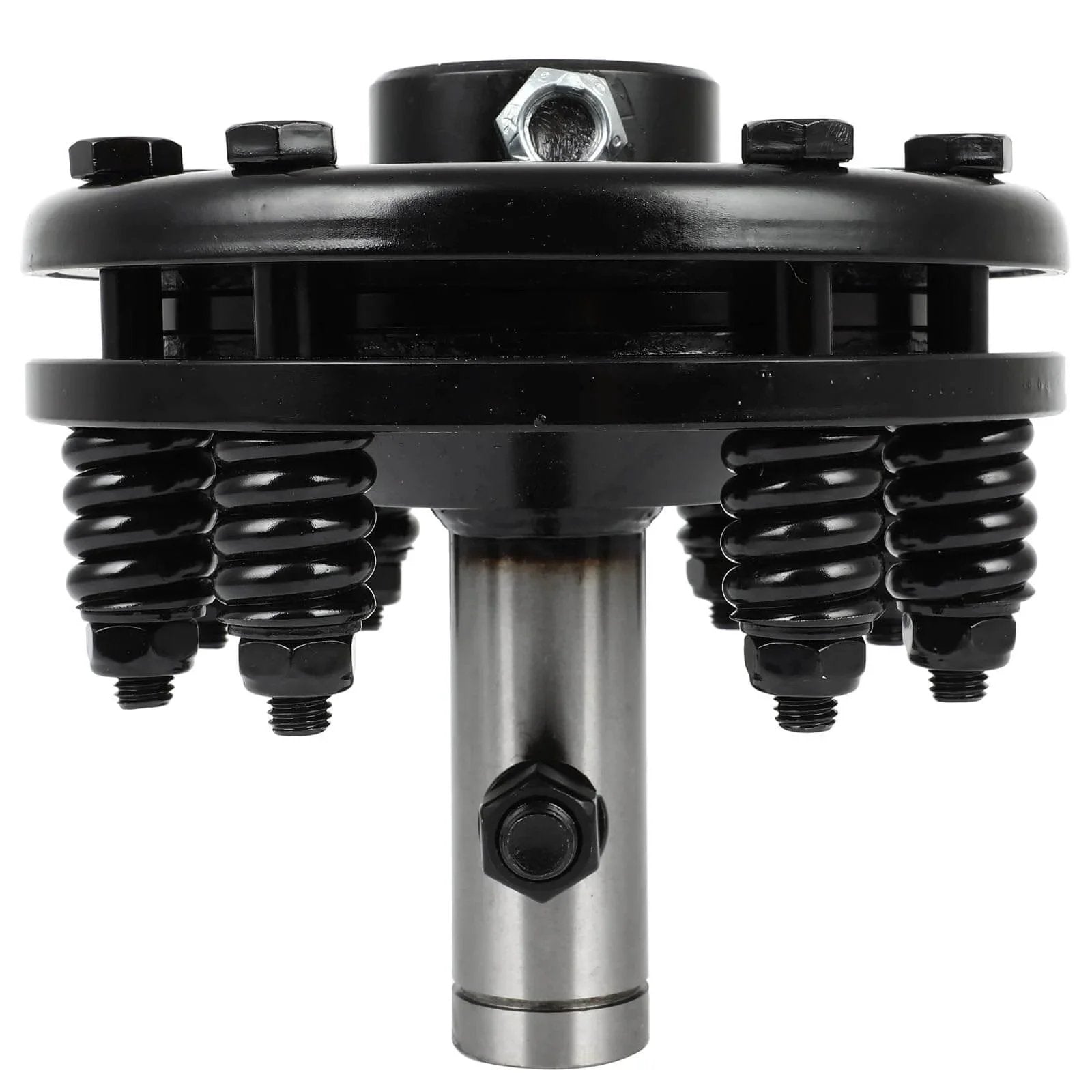 Black PTO Slip Clutch, ACZCR 1-3/8" Smooth Round Ends Slip Clutch, rugged design with springs, suitable for rotary cutter use.