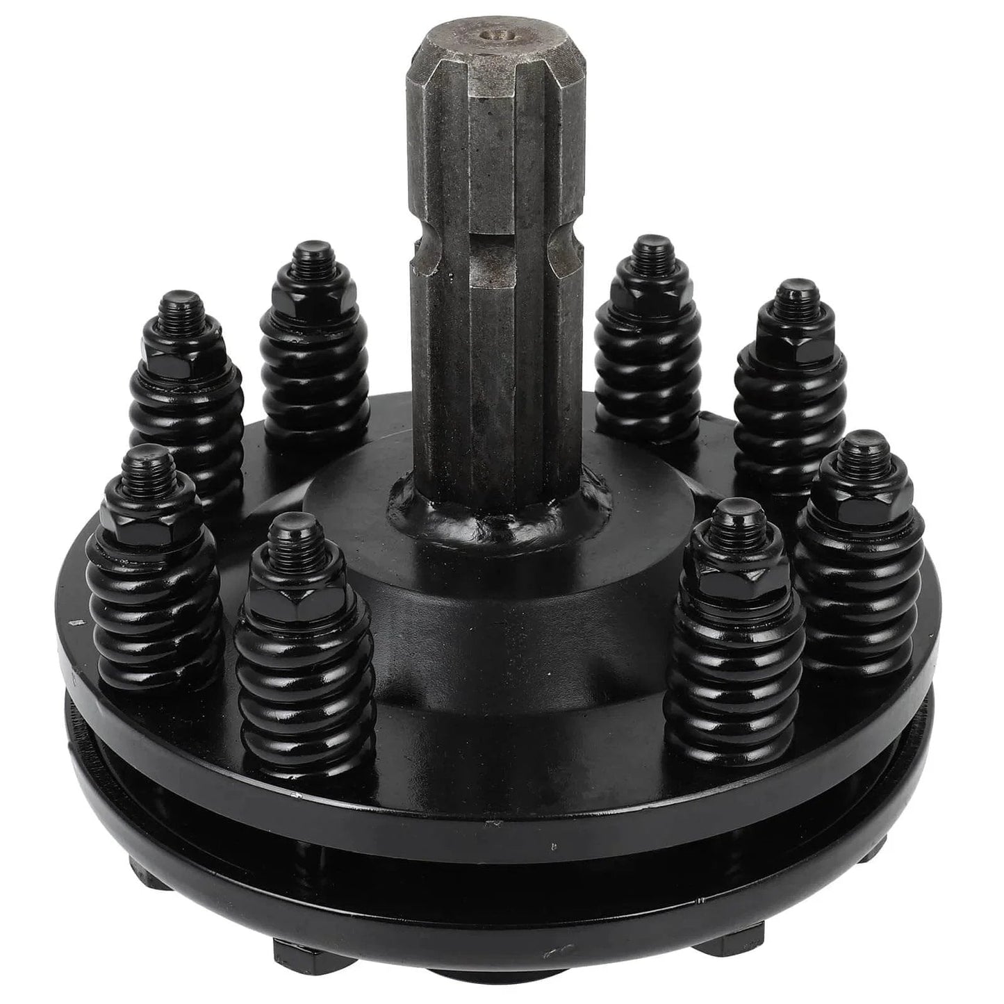 Black PTO Slip Clutch, ACZCR 1-3/8" 6 Splines Both Ends Slip Clutch, Adjustable Rotary Cutter Brush Hog Slip Friction Clutch for PTO Shaft Replacement Maximum Torque 900Nm close-up view
