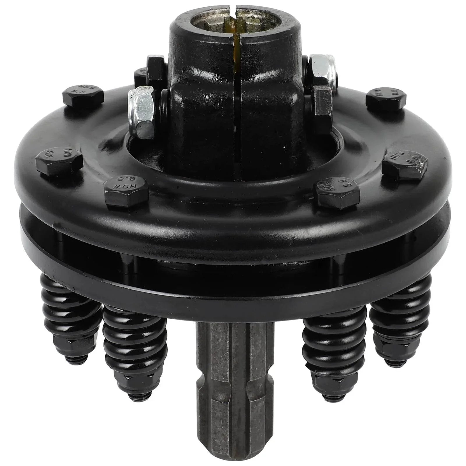 Black PTO Slip Clutch, ACZCR 1-3/8" 6 Splines Both Ends Slip Clutch, Adjustable Rotary Cutter Brush Hog Slip Friction Clutch for PTO Shaft Replacement Maximum Torque 900Nm