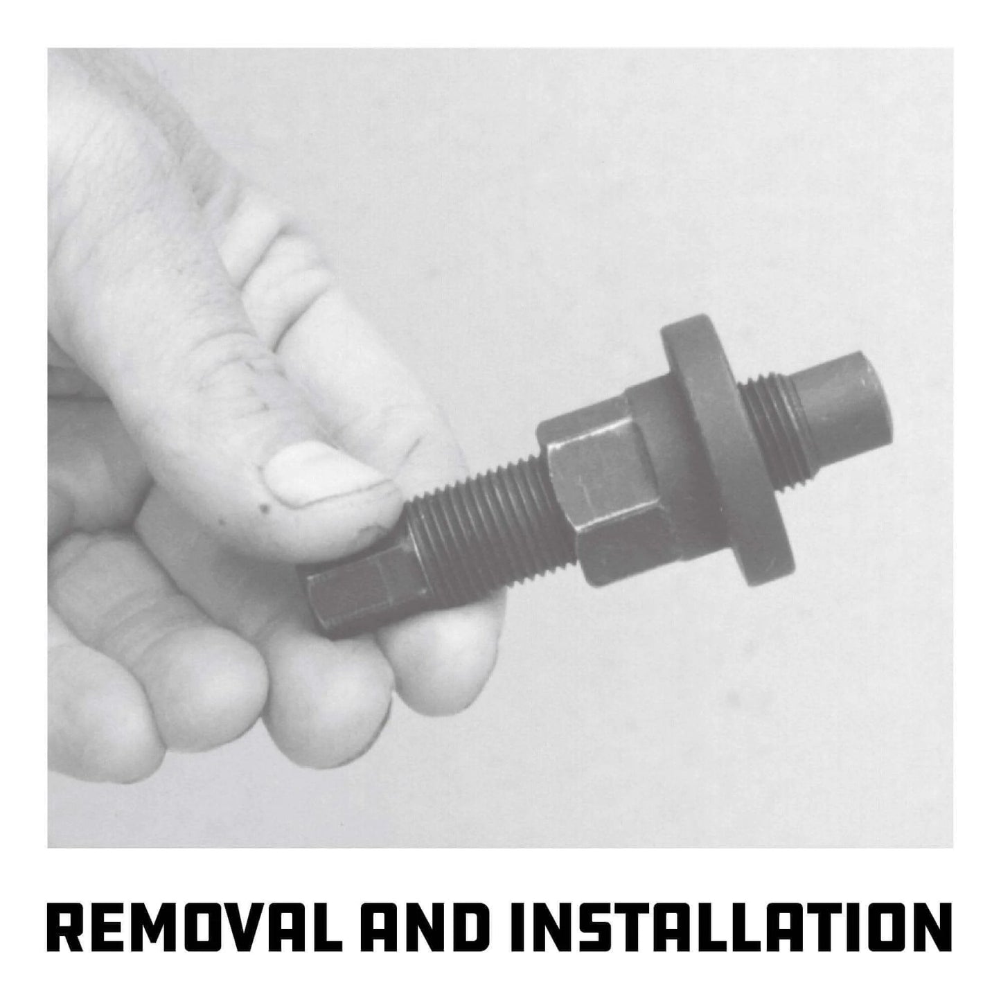 Hand holding a component from the Power Steering and Alternator Pulley Remove and Install Tool Set, 648605.