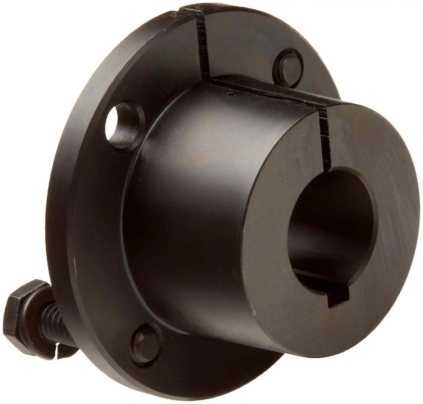 QT34 SureGrip Bushing for Shaft Mount with Split Flange and Taper, Steel Construction, 0.75 Inch Bore, Side View