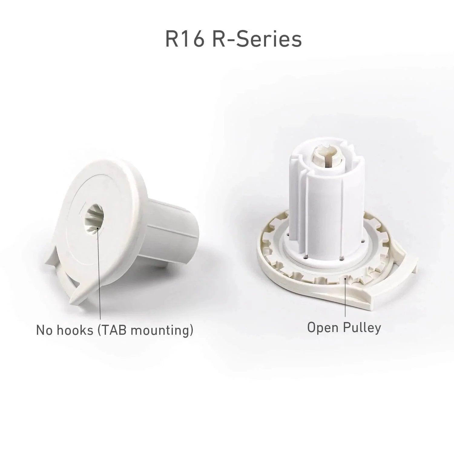 R16 Roller Shade Clutch for 1.5" Tube Roller Shade Brackets & Hardware side view showing TAB mounting and open pulley.