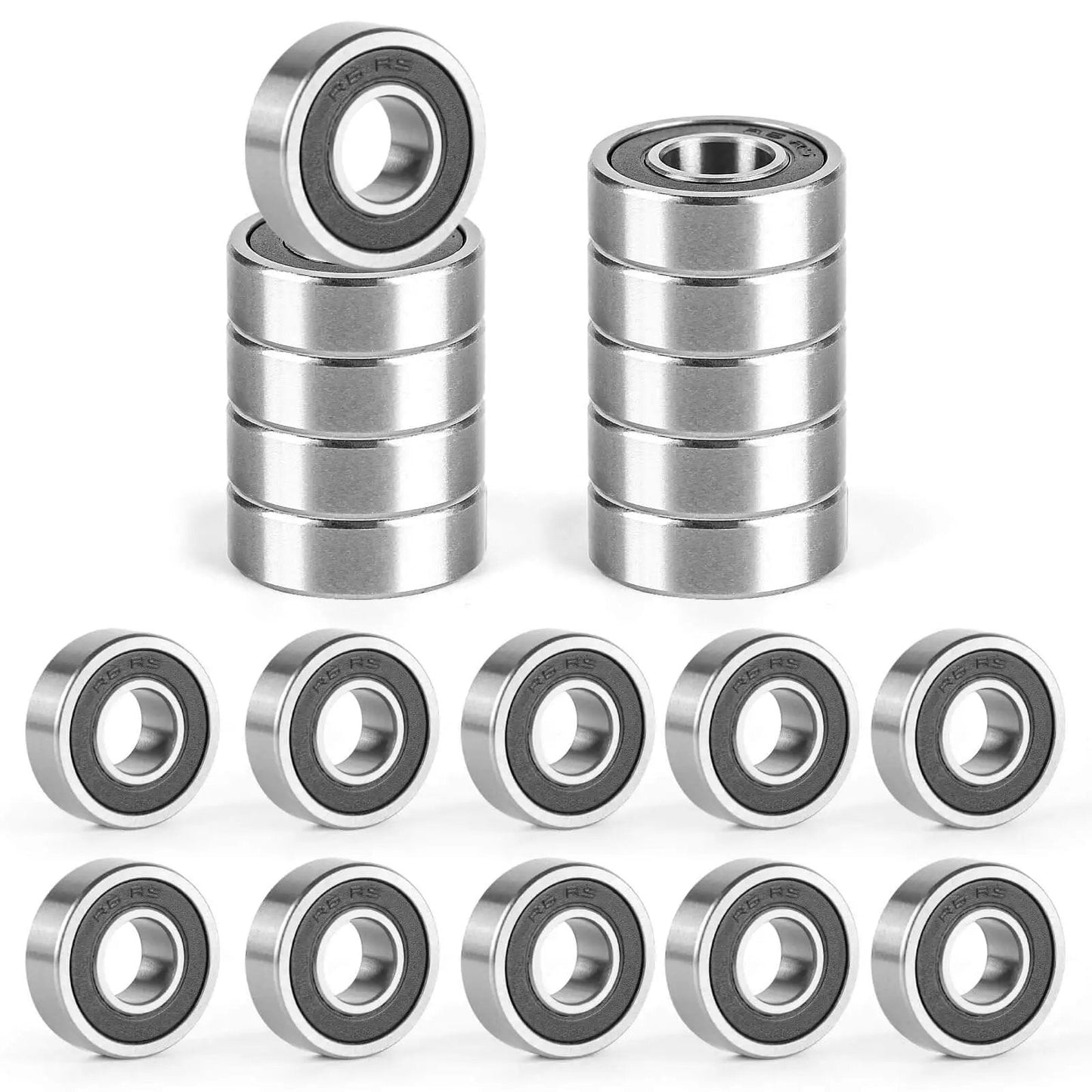 Pro-Grade R6-2RS Ball Bearings Set 1/4 By 5/8 By 0.196 Inch Double Sealed for Motors and DIY Projects 20 Pack Donepart